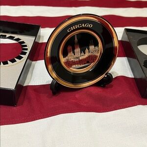 Chicago Souvenir Gold and Black plate